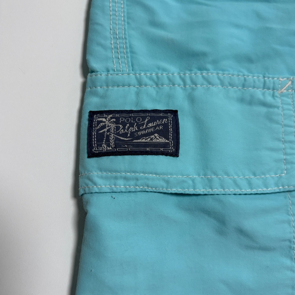 Polo Ralph Lauren Aqua Blue Swim Trunks Mens Large Lined Cargo Bathing Suit - Picture 4 of 8